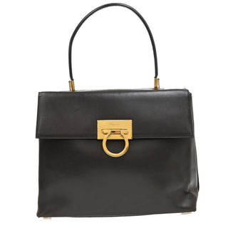 Salvatore Ferragamo Gancini Convertible Top Handle Bag Leather