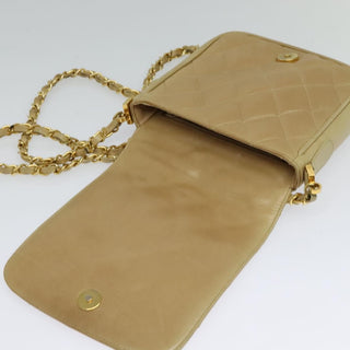 Chanel Logo Chain Shoulder Bag Leather