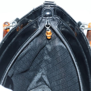 Gucci Vintage Bamboo Handle Tote Canvas