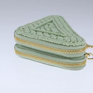 Prada Triangle Logo Zip Around Shoulder Bag Raffia and Leather