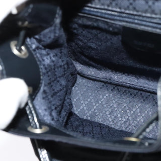 Gucci Vintage Bamboo Backpack Nylon and Patent Leather