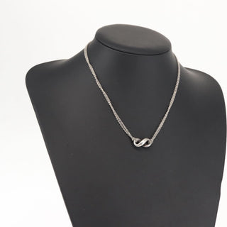 Tiffany & Co. Infinity Double Chain Pendant Necklace Silver
