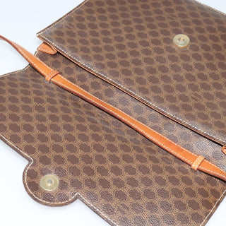 Celine Vintage Macadam Shoulder Bag Canvas and Leather