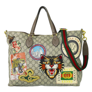 Gucci Courrier Convertible Soft Open Tote GG Coated Canvas with Applique