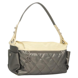 Chanel Biarritz Hobo Quilted Coated Canvas