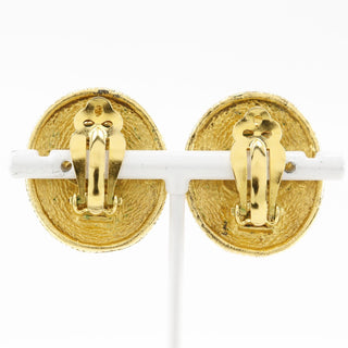 Chanel clips bouton ovale ange logo Gold-plated