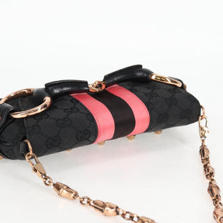 Gucci Horsebit Chain Clutch GG Canvas with Leather