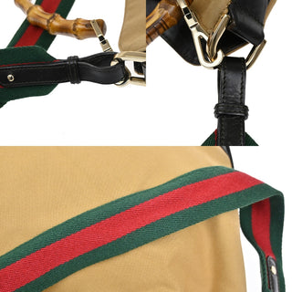 Gucci Sherry bamboo Shoulder Bag Canvas