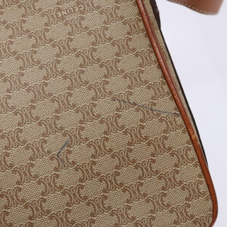 Celine Vintage Macadam Shoulder Bag Canvas and Leather