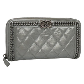 Chanel Boy Zip Jacket Wallet Quilted Calfskin