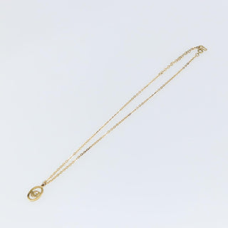 Christian Dior Round Logo Pendant Necklace Metal