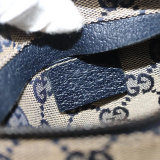 Gucci Vintage Double Belt Bag GG Canvas with Leather