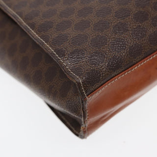 Celine Vintage Macadam Circle Logo Shoulder Bag Canvas and Leather