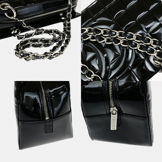 Chanel Chocolate Bar CC Zip Tote Quilted Patent