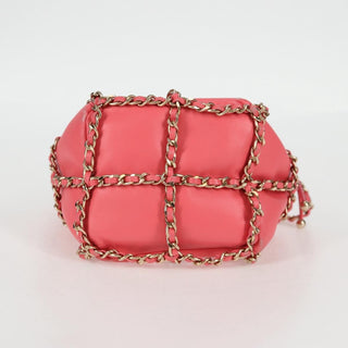 Chanel Chain Frame CC Drawstring Bucket Bag Lambskin