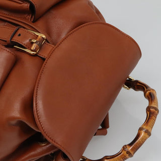 Gucci Vintage Bamboo Backpack Leather