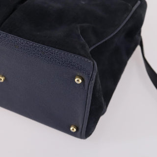 Gucci Vintage Bamboo Front Pocket Tote Suede