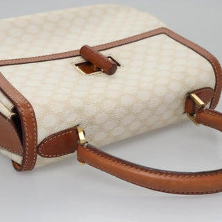 Celine Vintage Convertible Top Handle Bag Macadam Coated Canvas