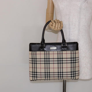 Burberry Nova Check Tote Canvas and Leather