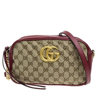 Gucci GG Marmont Shoulder Bag Diagonal Quilted GG Canvas with Leather