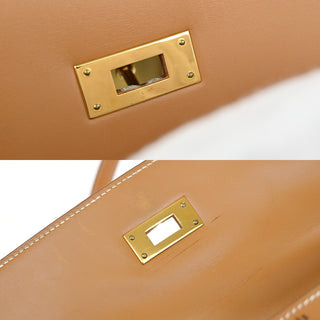 Hermes Kelly Handbag Light Chamonix with Gold Hardware