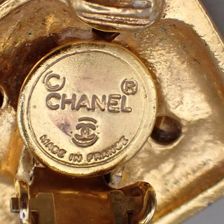 Chanel Vintage CC Diamond Clip-On Earrings Metal