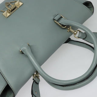 Valentino Garavani Demilune Flap Satchel Leather
