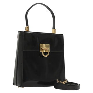 Salvatore Ferragamo Gancini Convertible Top Handle Bag Patent Leather