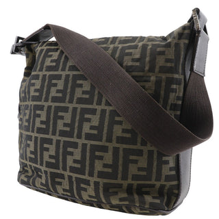 Fendi Zip Around Messenger Bag Zucca Canvas