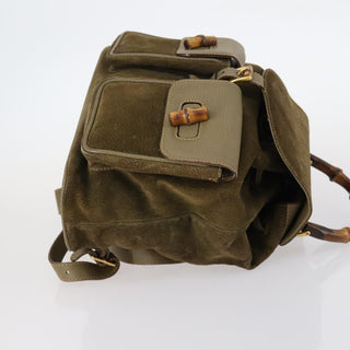 Gucci Vintage Bamboo Backpack Suede