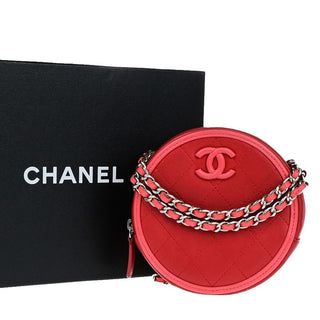 Chanel Pearl Crush Round Clutch with Chain Quilted Lambskin