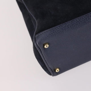 Gucci Vintage Bamboo Front Pocket Tote Suede