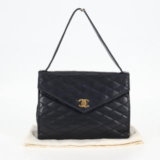Chanel Vintage Envelope Flap Shoulder Bag Quilted Lambskin