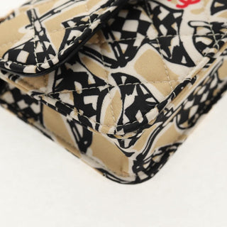 Chanel Flap Card Holder on Chain Quilted Printed Canvas