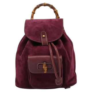 Gucci Vintage Bamboo Backpack Suede