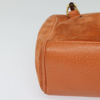 Gucci Vintage Bamboo Front Pocket Tote Suede