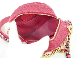 Chanel 19 Round Clutch with Chain Quilted Tweed