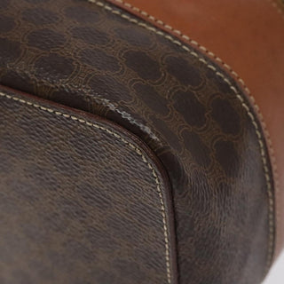 Celine Vintage Double Zip Vanity Case Macadam Coated Canvas