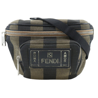 Fendi Front Pocket Waist Bag Pequin Canvas