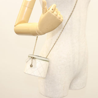 Chanel CC Round Vanity Case with Chain Quilted Lambskin