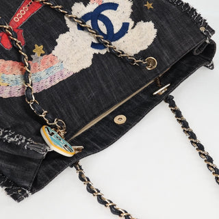 Chanel Night Flight Tote Embroidered Denim