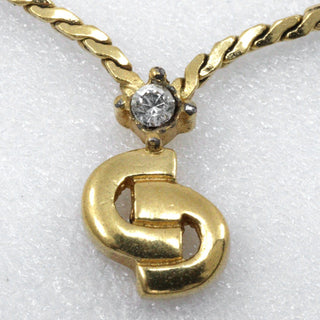 Christian Dior CD Logo necklace Gold-plat and Faux Perle