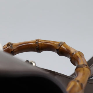 Gucci Vintage Bamboo Backpack Nylon and Patent Leather