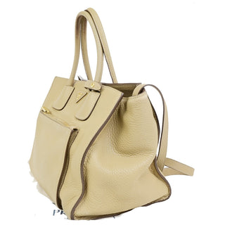 Prada Front Pocket Wing Convertible Tote Vitello Daino