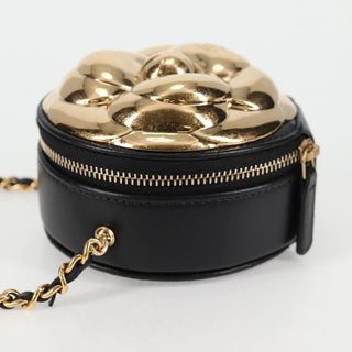 Chanel Round Camellia Coin Purse Leather