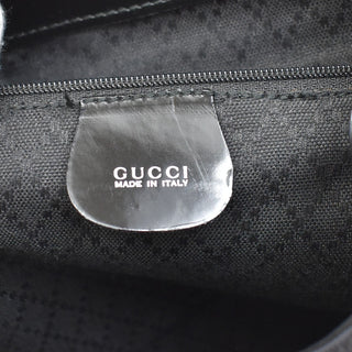 Gucci Vintage Bamboo Backpack Nylon and Patent Leather