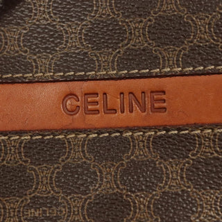 Celine Vintage Drawstring Flap Backpack Macadam Coated Canvas