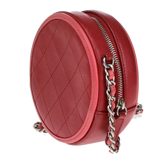 Chanel Pearl Crush Round Clutch with Chain Quilted Lambskin
