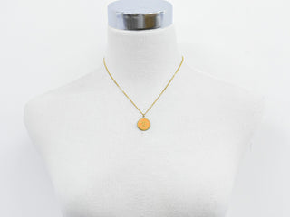 Chanel Vintage CC Round Pendant Necklace Metal