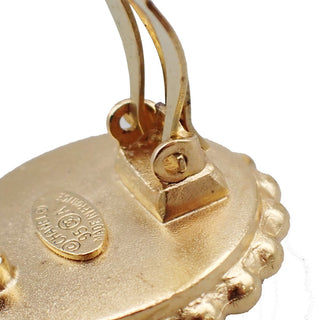 Chanel Vintage Round CC Clip-On Earrings Metal